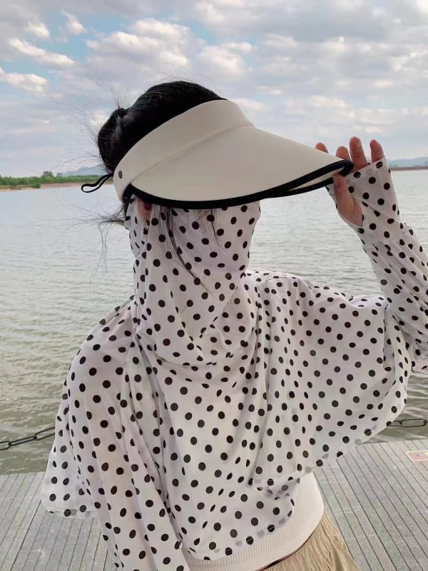 Șal UV pentru femei – Ice Silk, croială scurtă, protecție solară, poliester respirabil