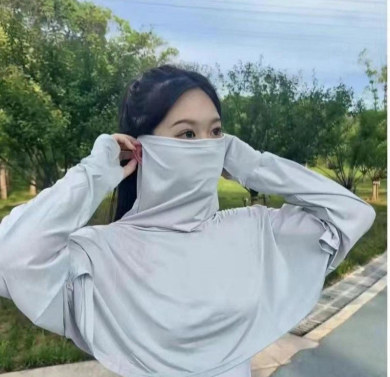 Șal UV pentru femei – Ice Silk, croială scurtă, protecție solară, poliester respirabil