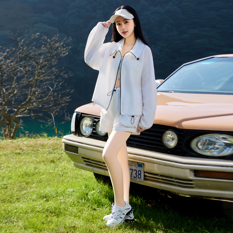 Ženska windbreaker s UPF50+ UV zaštita s Ice Silk materijalom, prozračna, brzo suši, uklanjanje vlage, za proljeće i jesen