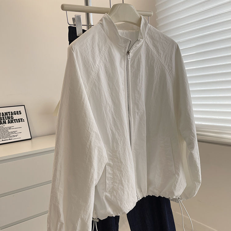 Ženska denim-pamučna jakna, stojeći ovratnik, bez rukava, A-silueta, proljeće 2025