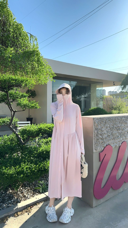 Női UV-védő hosszú kabát Ice Silk anyagból, lélegző, cipzár, hosszú ujjak, UPF50+