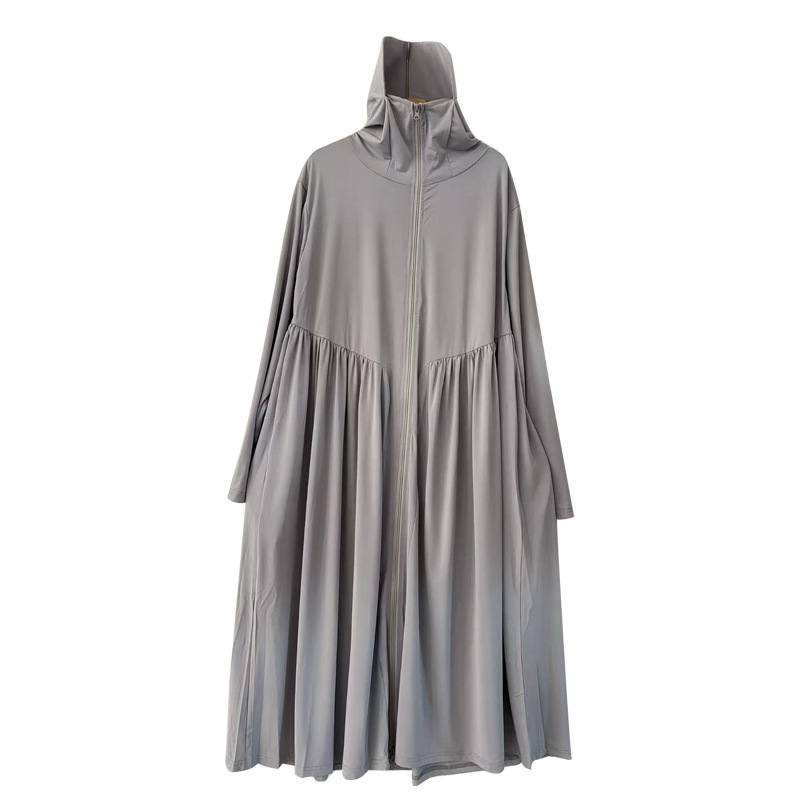 Női UV-védő hosszú kabát Ice Silk anyagból, lélegző, cipzár, hosszú ujjak, UPF50+