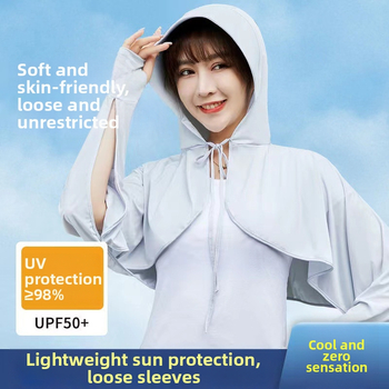 Tricou de protecție UV pentru femei - pentru ciclism, mâneci lungi, poliester Ice Silk, croială lejeră (Poliester 61-70%)