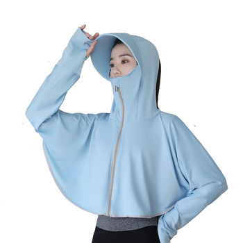 Tricou de protecție UV pentru femei - pentru ciclism, mâneci lungi, poliester Ice Silk, croială lejeră (Poliester 61-70%)