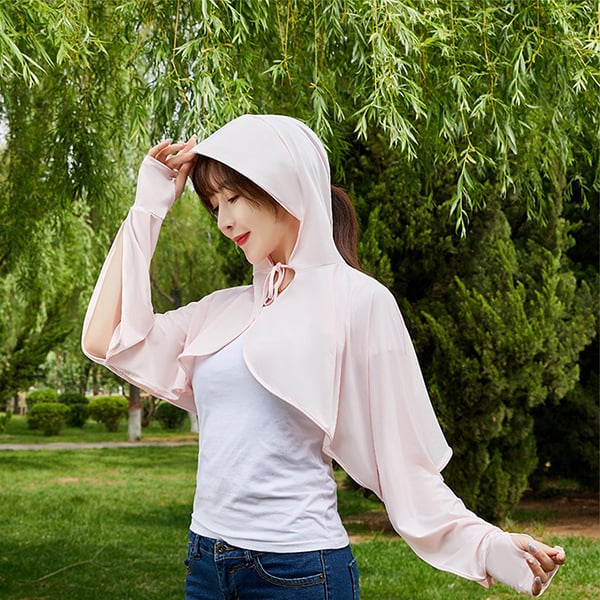 Tricou de protecție UV pentru femei - pentru ciclism, mâneci lungi, poliester Ice Silk, croială lejeră (Poliester 61-70%)