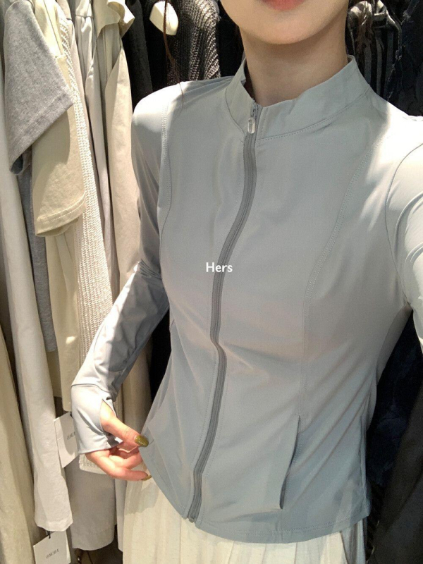Zaštitna prozračna majica za sunce - Slim fit, najlon, dugi rukav, zatvarač, tanko tkivo