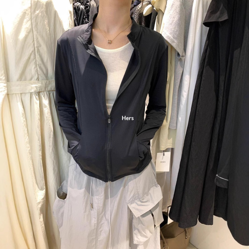 Zaštitna prozračna majica za sunce - Slim fit, najlon, dugi rukav, zatvarač, tanko tkivo