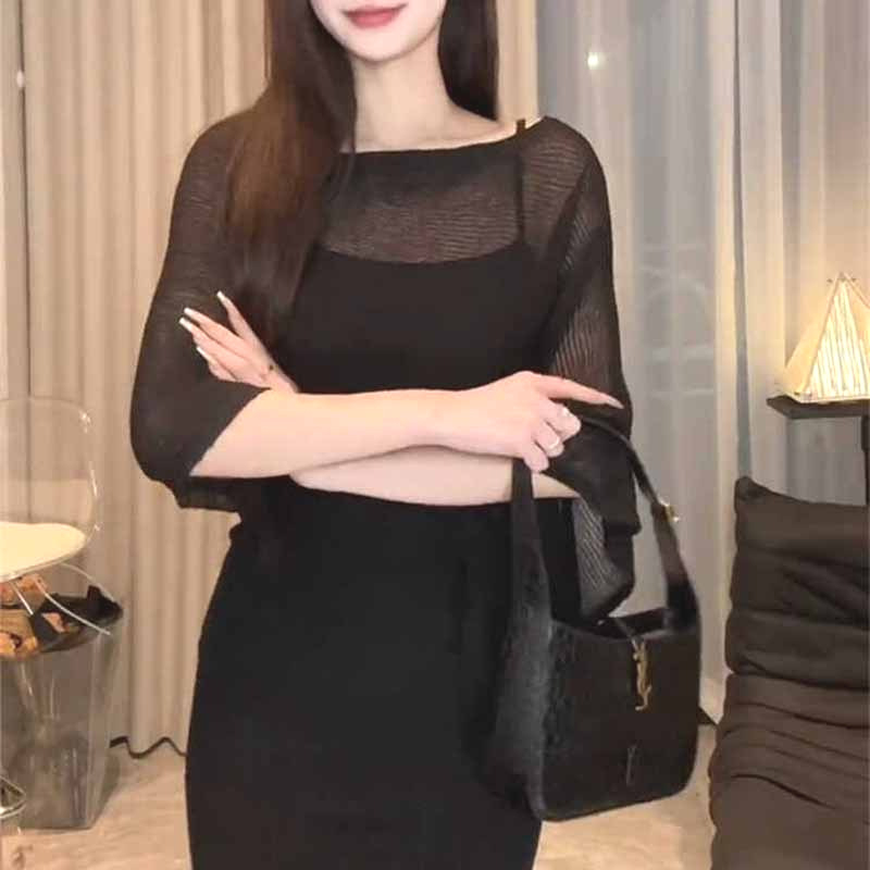 Slim-fit asimetrični Cape Shawl pleteni top, bez rukava, viskozni vlakno, tanak, ležerni stil
