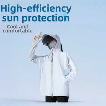 Jachetă pentru femei din nylon, UPF50+ protecție UV, cu glugă, respirabilă, uscare rapidă