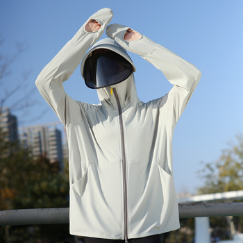 Jachetă pentru femei din nylon, UPF50+ protecție UV, cu glugă, respirabilă, uscare rapidă