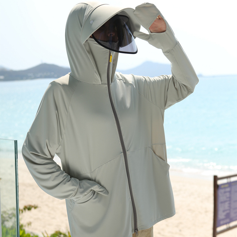 Jachetă pentru femei din nylon, UPF50+ protecție UV, cu glugă, respirabilă, uscare rapidă