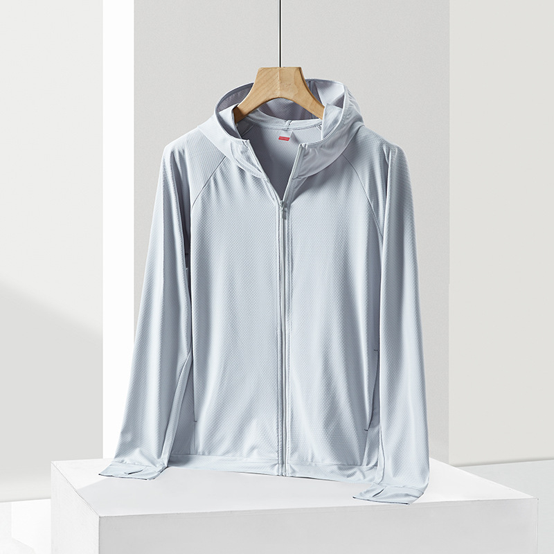 Jachetă de exterior tip windbreaker cu protecție UV 50+, glugă, respirabilă, din poliester