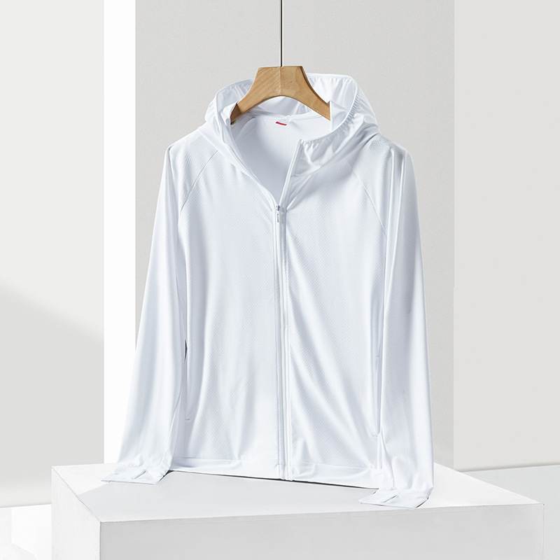 Jachetă de exterior tip windbreaker cu protecție UV 50+, glugă, respirabilă, din poliester