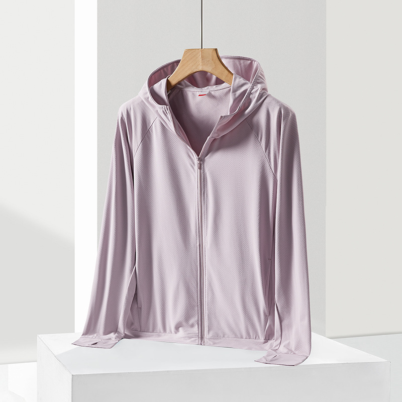 Jachetă de exterior tip windbreaker cu protecție UV 50+, glugă, respirabilă, din poliester