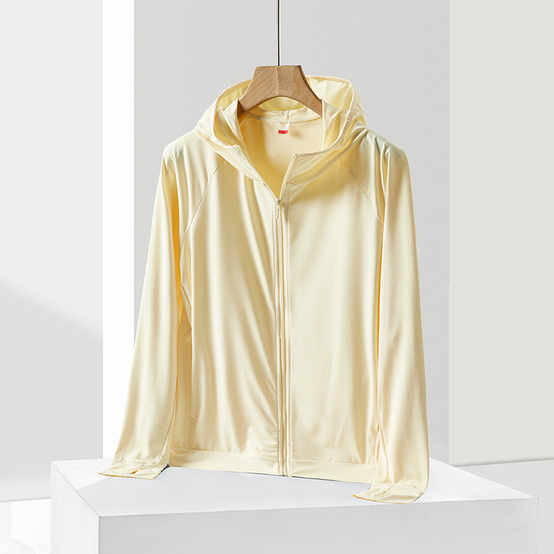 Jachetă de exterior tip windbreaker cu protecție UV 50+, glugă, respirabilă, din poliester