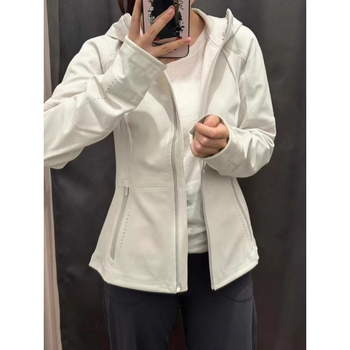 Jachetă Soft Shell pentru femei, croială Slim, cu glugă, fermoar, lungime scurtă, din poliester