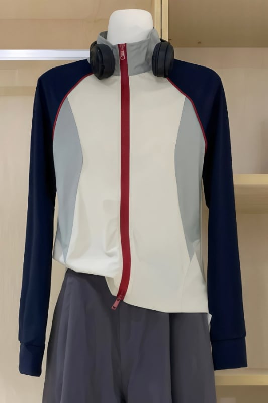 Jachetă din chenille cu spandex, fără mâneci, guler înălțat, croială slim-fit, primăvara 2025