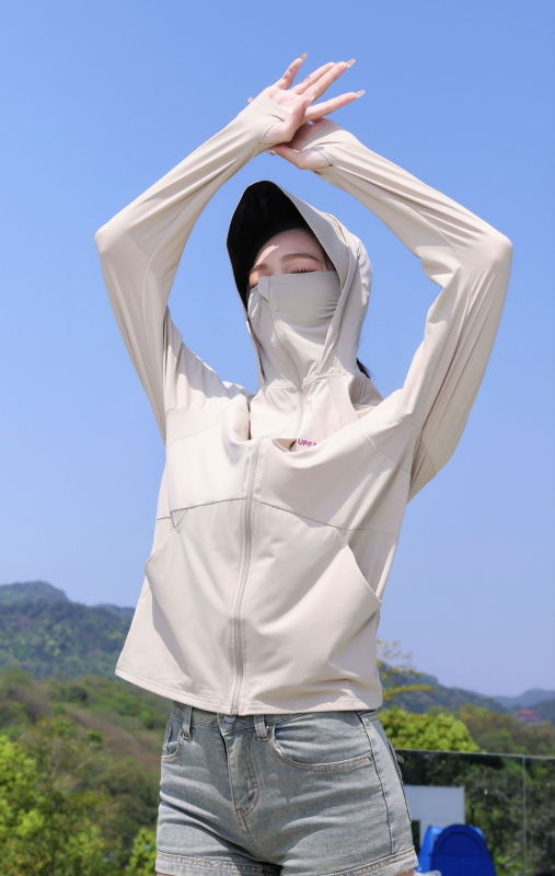 Jachetă de protecție solară pentru femei, cu margine detașabilă și buzunare, uscare rapidă, respirabilă, UV 50+