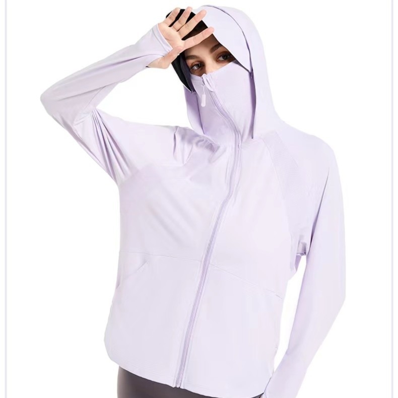 Jachetă de protecție solară pentru femei, cu margine detașabilă și buzunare, uscare rapidă, respirabilă, UV 50+