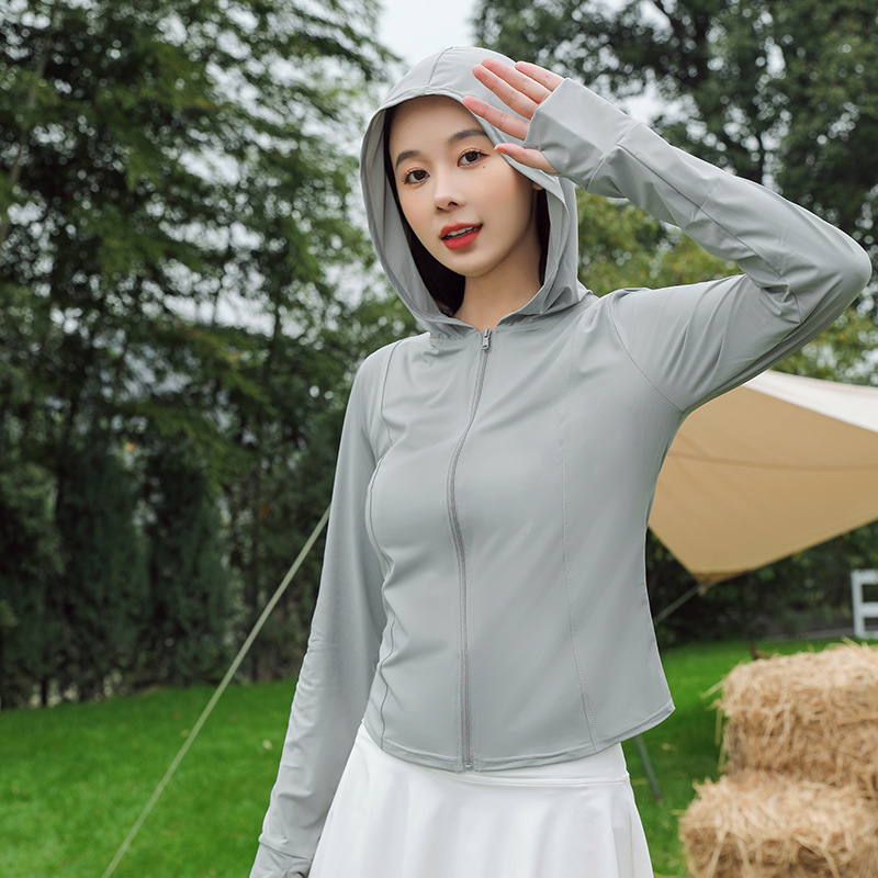 Geacă de exterior pentru femei din nailon cu UPF50+, glugă, respirabilă, uscare rapidă (Nailon; UPF50+; glugă; respirabilă; uscare rapidă)