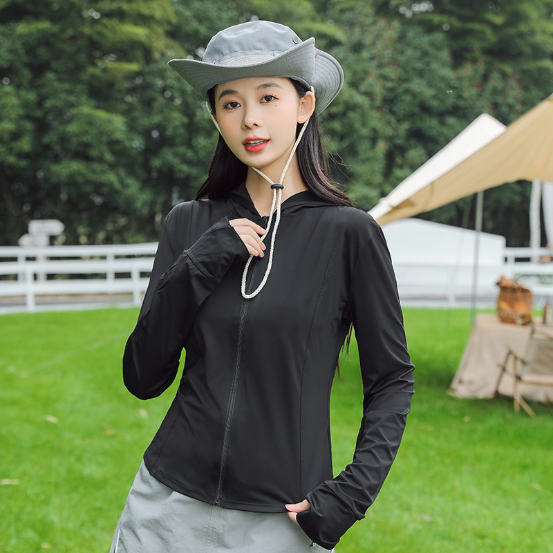 Geacă de exterior pentru femei din nailon cu UPF50+, glugă, respirabilă, uscare rapidă (Nailon; UPF50+; glugă; respirabilă; uscare rapidă)