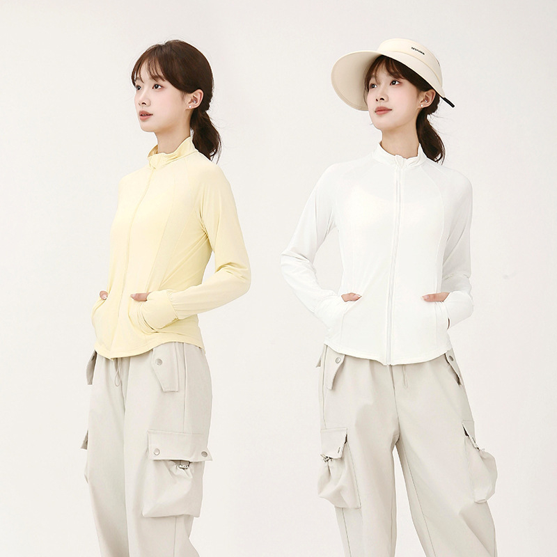 Geacă de vânt pentru femei, protecție UV UPF50+, material poliester, potrivită pentru vară, primăvară și toamnă