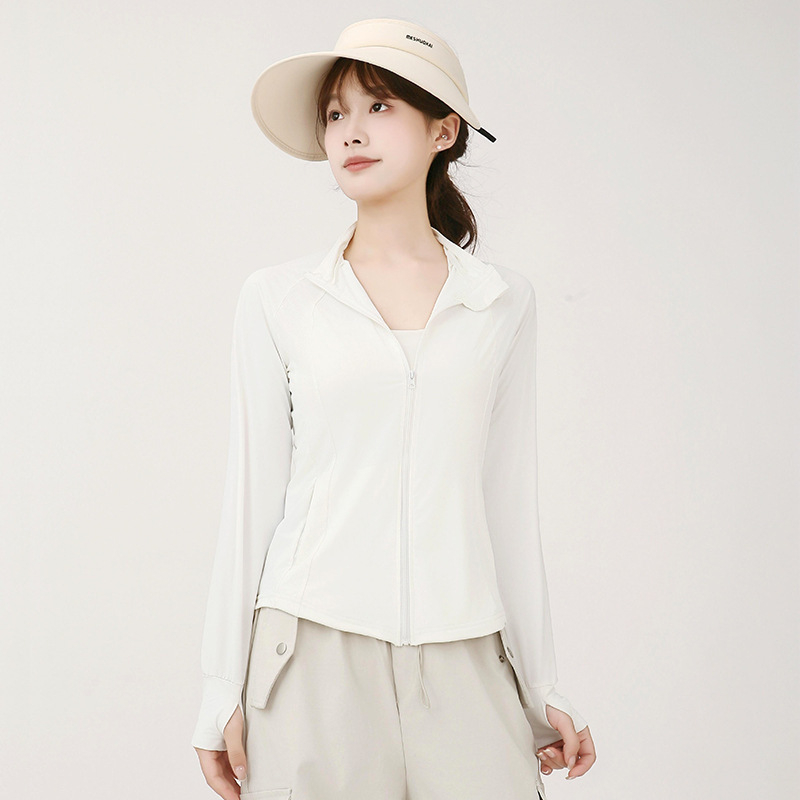 Geacă de vânt pentru femei, protecție UV UPF50+, material poliester, potrivită pentru vară, primăvară și toamnă