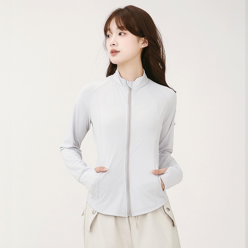 Geacă de vânt pentru femei, protecție UV UPF50+, material poliester, potrivită pentru vară, primăvară și toamnă