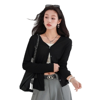 Cardigan deschis din Tencel, protecție UPF50+ împotriva radiațiilor solare, mâneci lungi, decolteu în V, material ultra-subțire