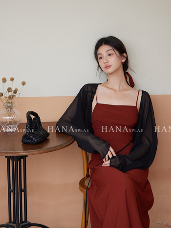 Cardigan șal ușor din plasă, lungime scurtă, mâneci lungi, UPF30+, toamna 2025