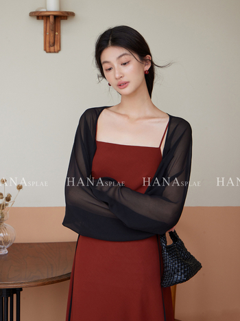 Cardigan șal ușor din plasă, lungime scurtă, mâneci lungi, UPF30+, toamna 2025