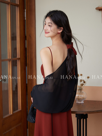 Cardigan șal ușor din plasă, lungime scurtă, mâneci lungi, UPF30+, toamna 2025