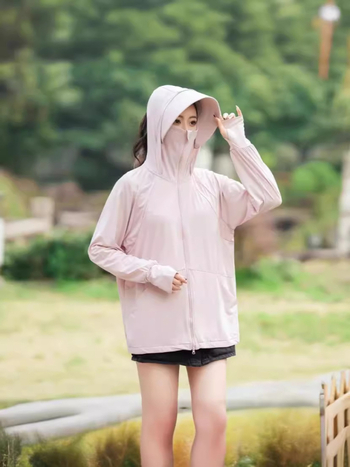 Îmbrăcăminte UV pentru femei, croială lejeră, mâneci lungi, fermoar, UPF50+