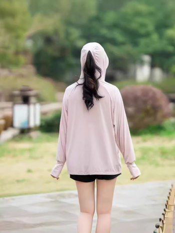 Îmbrăcăminte UV pentru femei, croială lejeră, mâneci lungi, fermoar, UPF50+