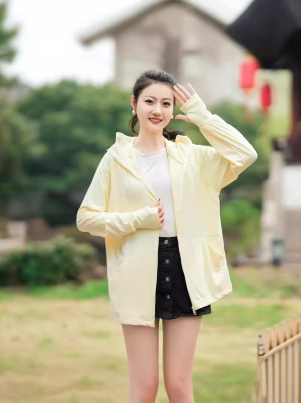 Îmbrăcăminte UV pentru femei, croială lejeră, mâneci lungi, fermoar, UPF50+