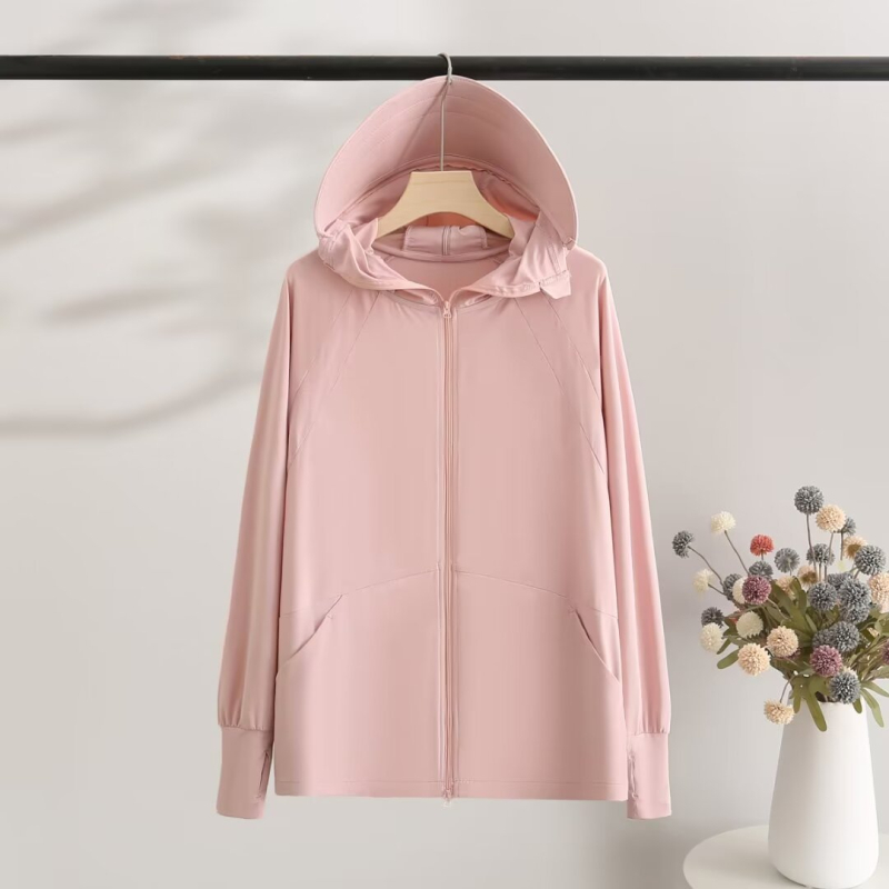 Îmbrăcăminte UV pentru femei, croială lejeră, mâneci lungi, fermoar, UPF50+