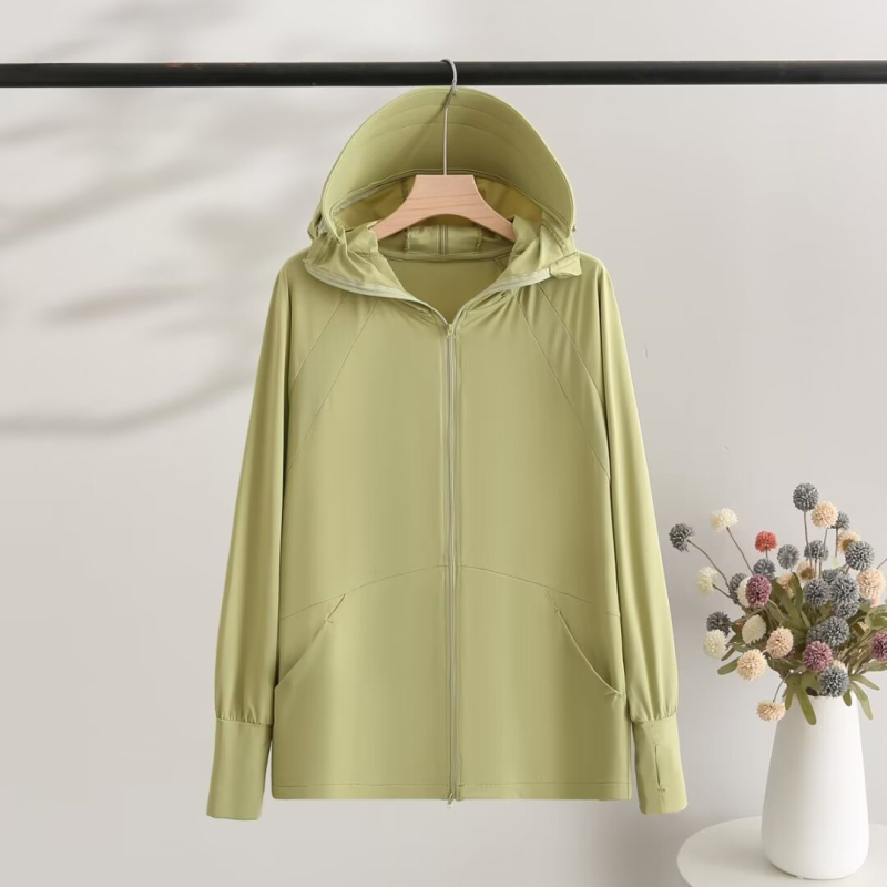 Îmbrăcăminte UV pentru femei, croială lejeră, mâneci lungi, fermoar, UPF50+