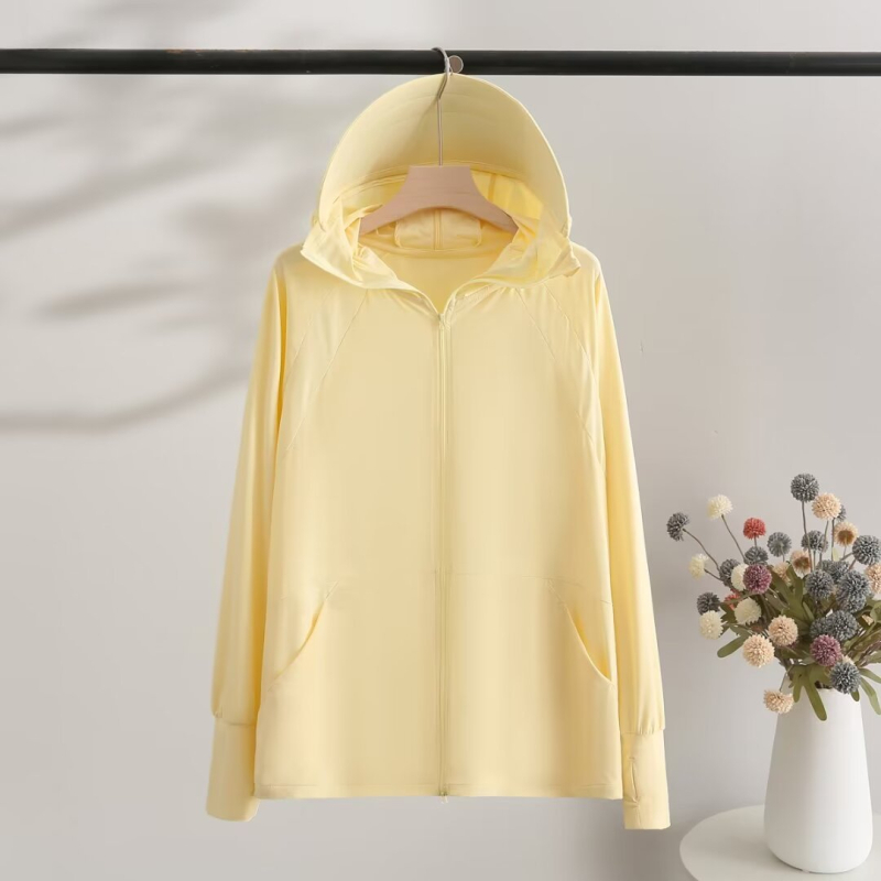 Îmbrăcăminte UV pentru femei, croială lejeră, mâneci lungi, fermoar, UPF50+