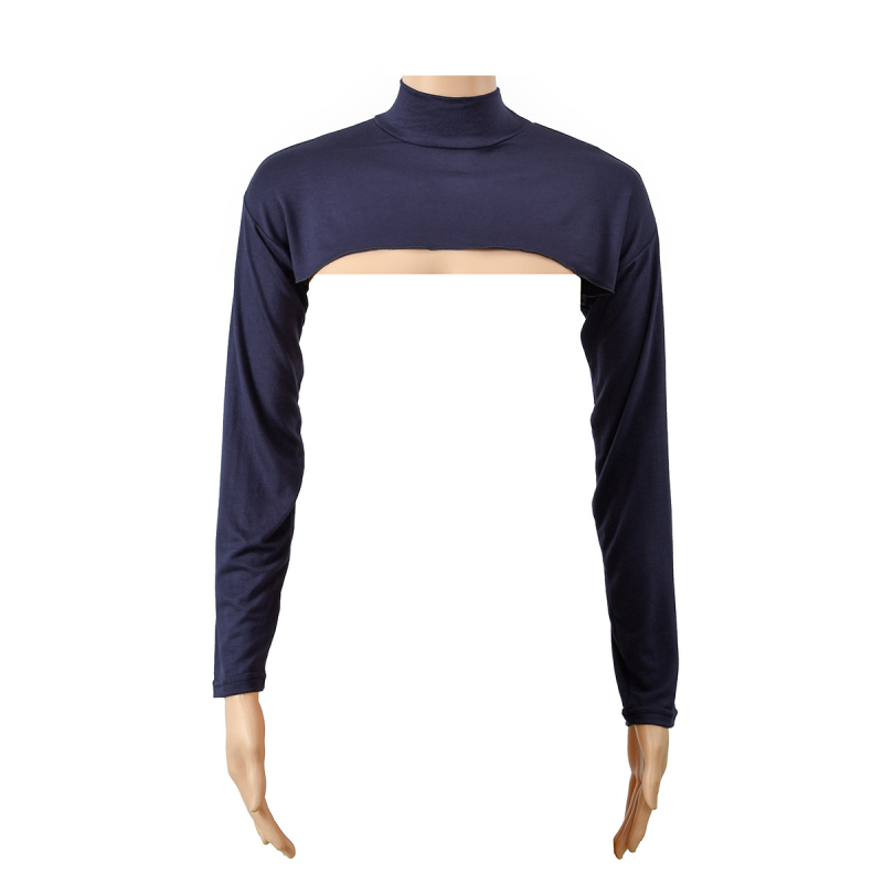 Top din bumbac mercerizat, cu detaliu eșarfă pe umăr | respirabil, menține căldura, protecție împotriva umbrelor | conținut de bumbac 21-30% | siluetă medie-lungă | stil dulce