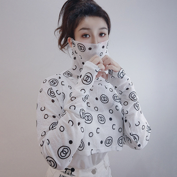 Geacă de protecție solară pentru femei din Ice Silk – imprimeu complet, croială lejeră, stil șal lejer, protecție UV, respirabil, uscare rapidă