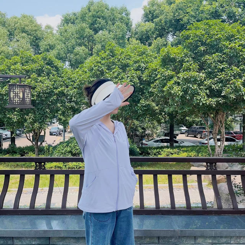 Bluza de protecție solară pentru femei, cu margine mare detașabilă, din nailon Ice Silk, respirabilă și ultra-ușoară, protecție UV