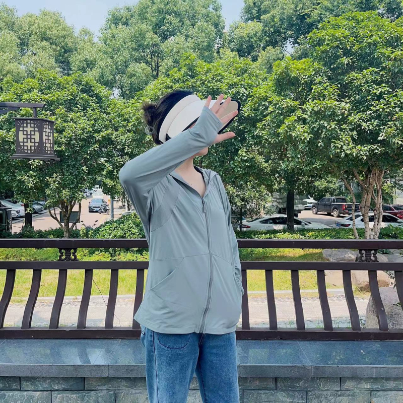 Bluza de protecție solară pentru femei, cu margine mare detașabilă, din nailon Ice Silk, respirabilă și ultra-ușoară, protecție UV