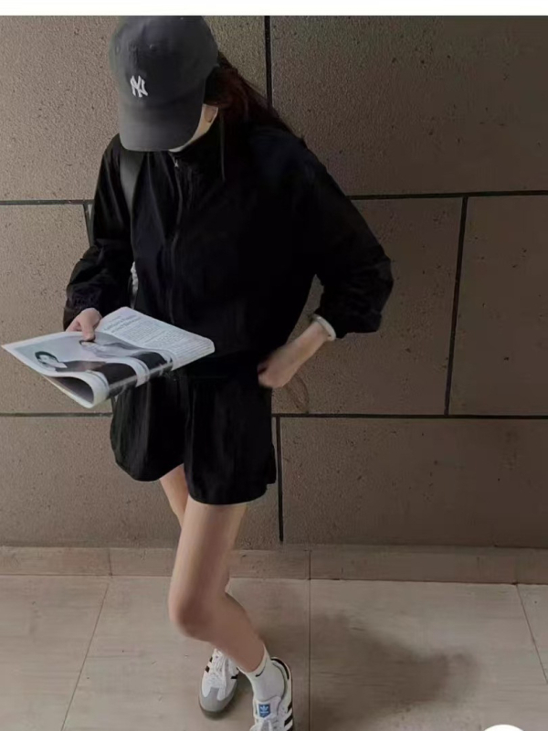 Ženska ljetna kratka lagana prozračna jakna za UV zaštitu, jednobojna boja, ležerni sportski stil