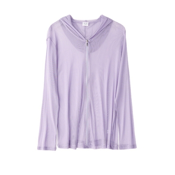 Dámska sieťovaná bunda z hodvábnej zmesi na ochranu proti slnku, dlhé rukávy, úzky strih, 23% Mulberry hodváb, 77% viskóza