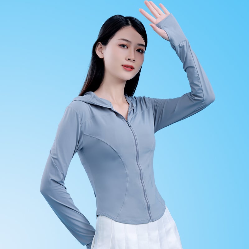 Geacă de protecție UV pentru femei, cu glugă, din nylon, stil Fresh and Sweet, Primăvara 2023