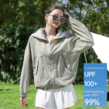 Jachetă cu Protecție UV - Respirabilă, Croială Lejeră, Material Nylon, Conținut 71-80% Nylon, Vara 2025