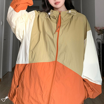 Ženska zaštitna jakna za sunce - Hong Kong wind retro stil, UPF30+, Poliester 95%+, zatvarač, dugo rukave