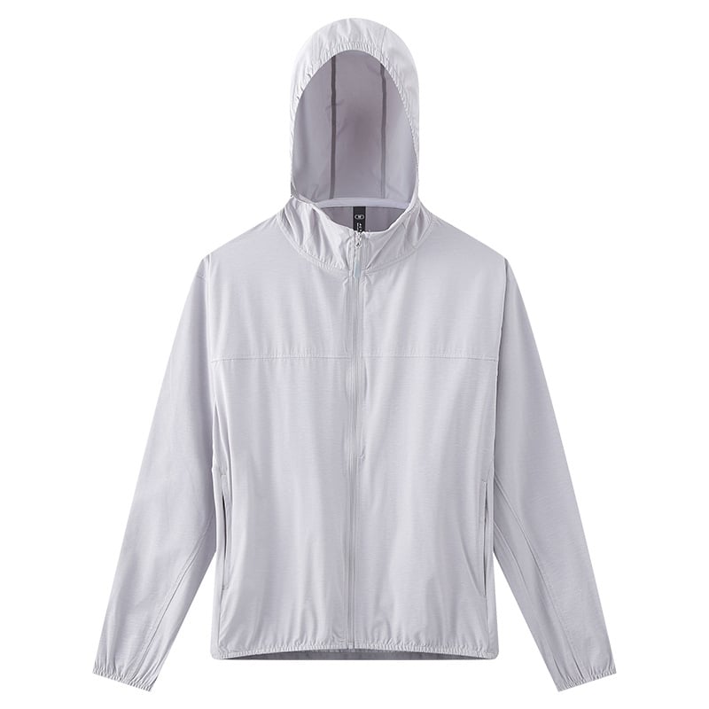 Desert Wind unisex jakna za zaštitu od sunca, kapuljačom, prugasta, ultra tanka, prozračna, brzo se suši, UPF50+, dug kroj