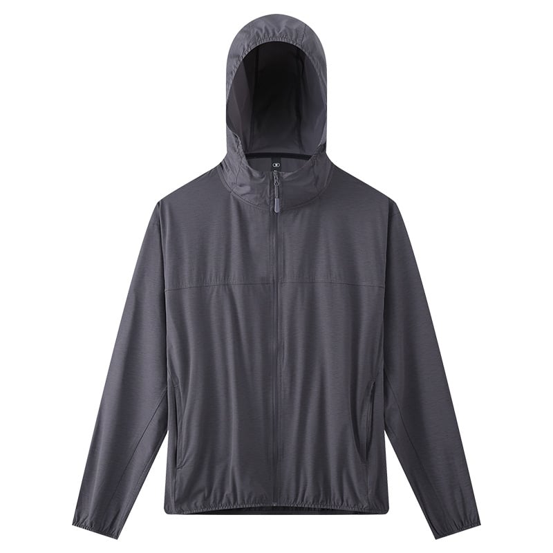 Desert Wind unisex jakna za zaštitu od sunca, kapuljačom, prugasta, ultra tanka, prozračna, brzo se suši, UPF50+, dug kroj
