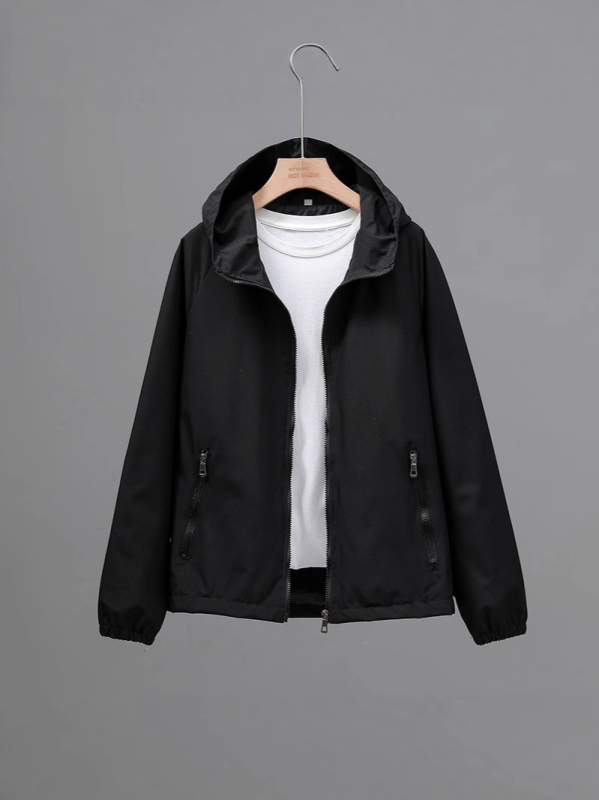 Dámska kapucňa bunda s UV ochranou, korejský štýl, ľahký polyester Chenille, UPF30+, zips